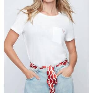 NEW RENUAR embroidered heart basic tee in white